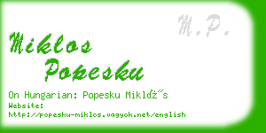 miklos popesku business card